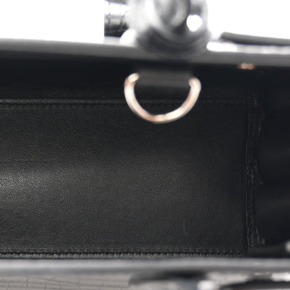 Calfskin Crocodile Embossed Nano Sac De Jour Black