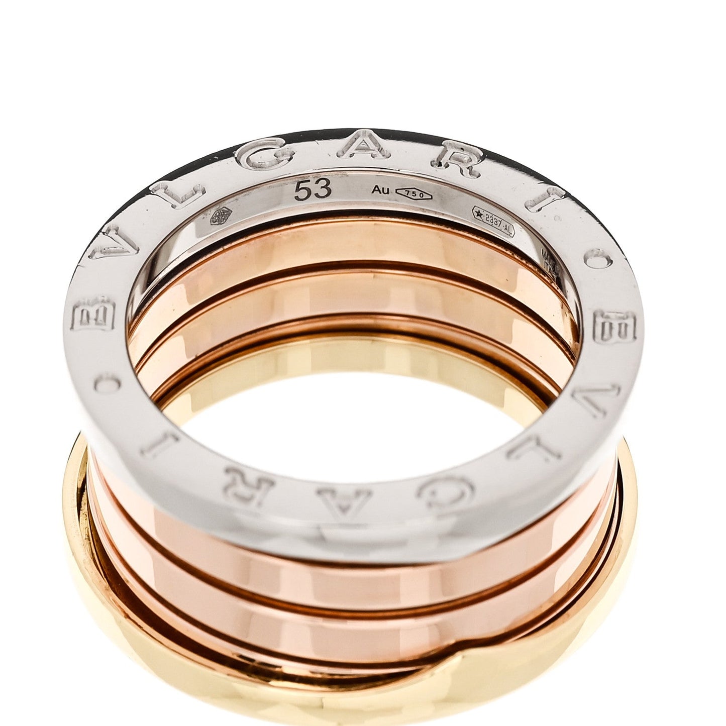18K Rose White Yellow Gold B.Zero1 Four-Band Ring 53 6.5
