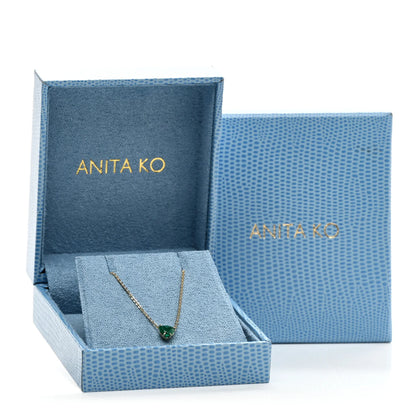 Anita Ko 18K Yellow Gold Emerald Heart Necklace