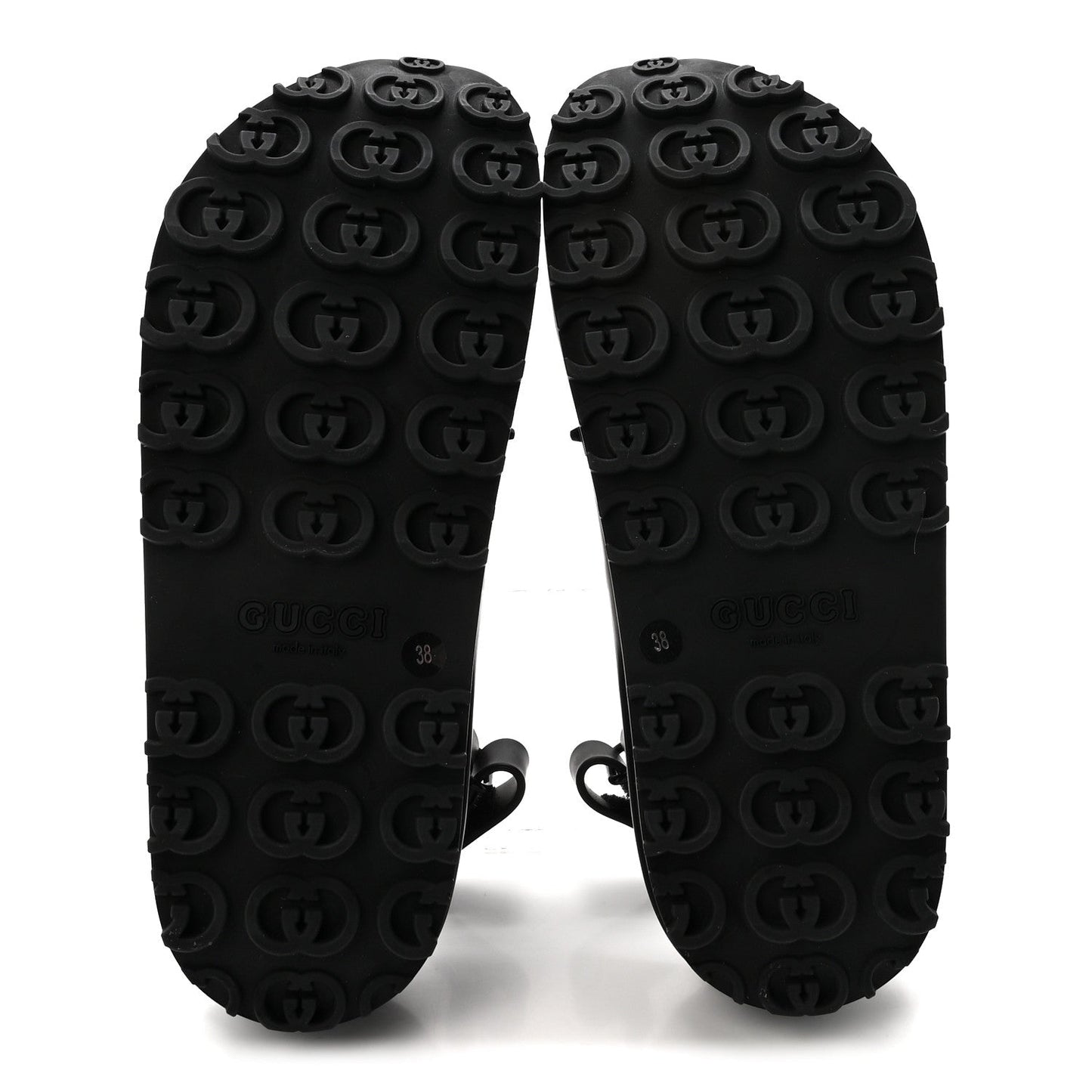 Soft Rubber Horsebit Touch Womens Strapped Sandals 38 Black
