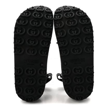 Soft Rubber Horsebit Touch Womens Strapped Sandals 38 Black