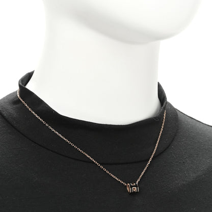 Lacquered Rose Gold Mini Pop H Pendant Necklace Black