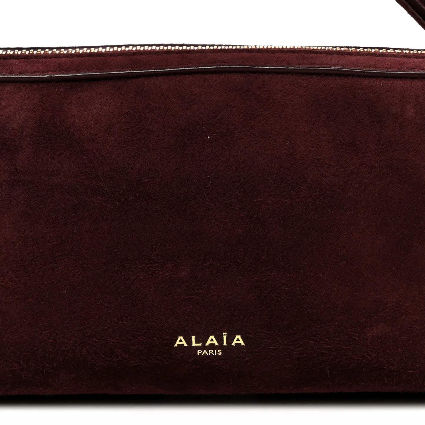 Alaia Suede Goatskin Teckel Clutch Rouge Grenat