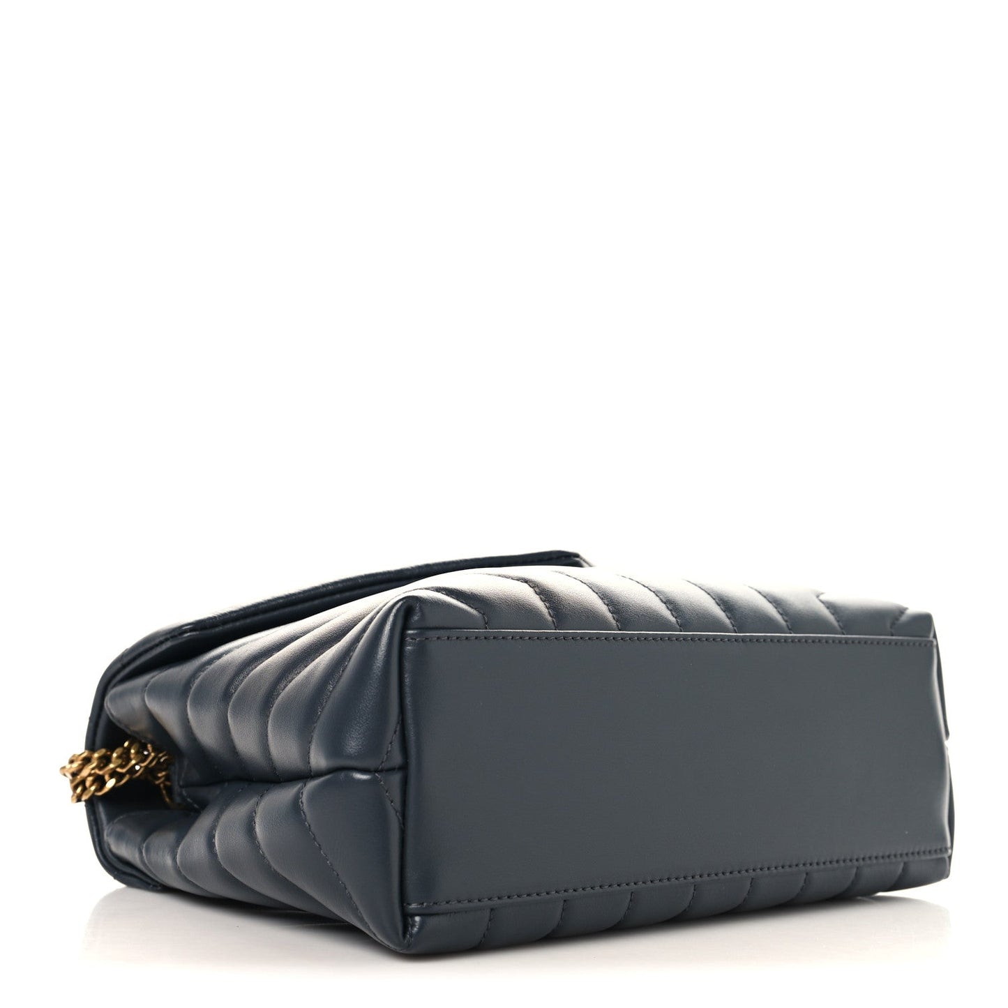 Calfskin Y Quilted Monogram Small Loulou Chain Satchel Dark Smog