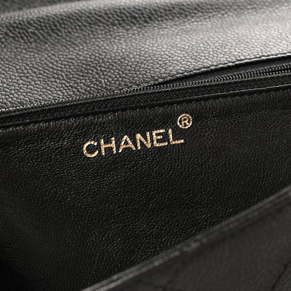 Caviar Quilted Single Flap Black
