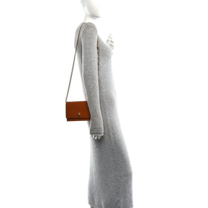 Alexander McQueen Calfskin Mini Skull Chain Crossbody Bag Caramel Tan