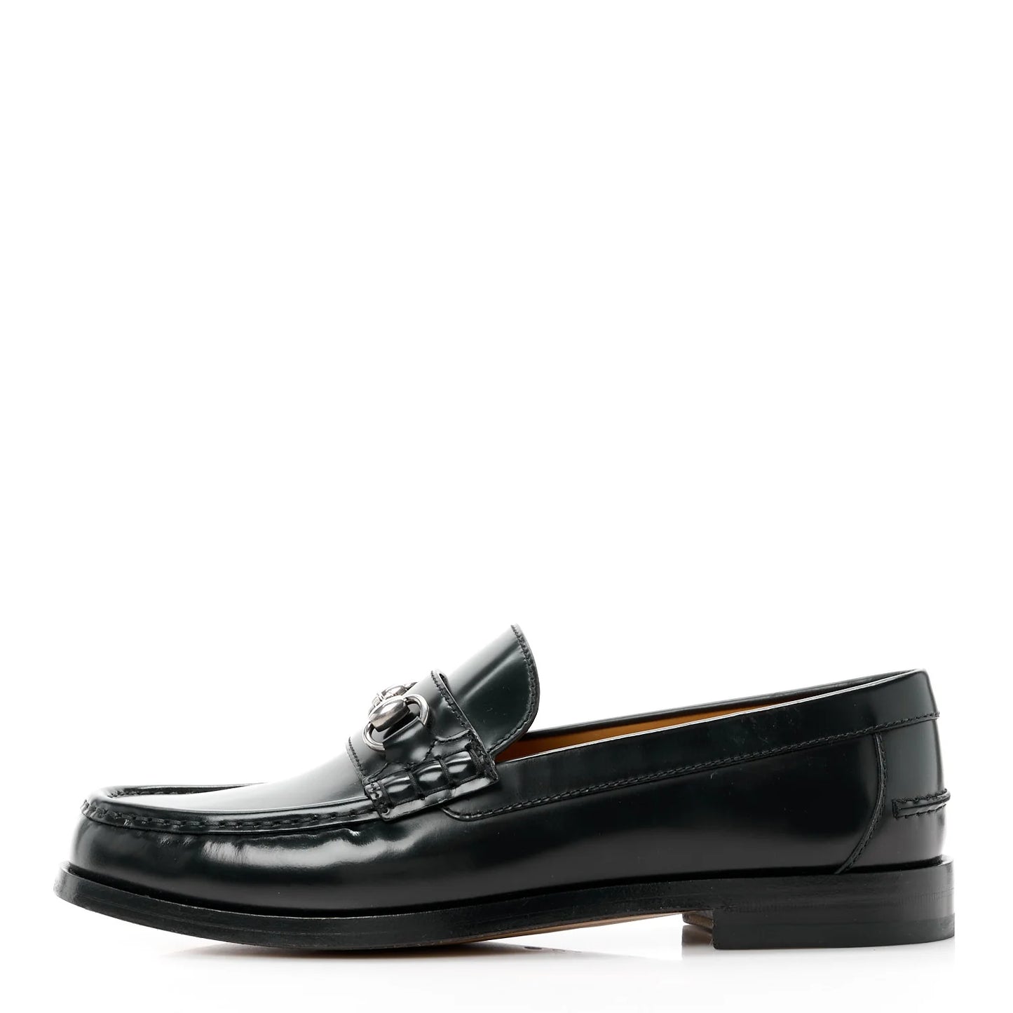 Gucci Mandala Goatskin Mens Horsebit Loafers 10 Black