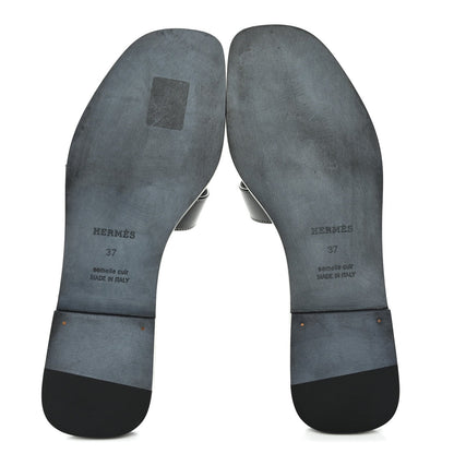 Box Calfskin Oran Sandals 37 Black