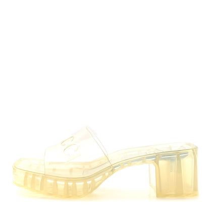 Rubber Gucci Logo Womens Platform 20/60mm Slide Sandals 35 Transparent