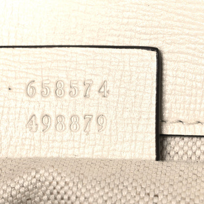 GG Supreme Monogram Web Mini Horsebit 1955 Shoulder Bag Beige Mystic White