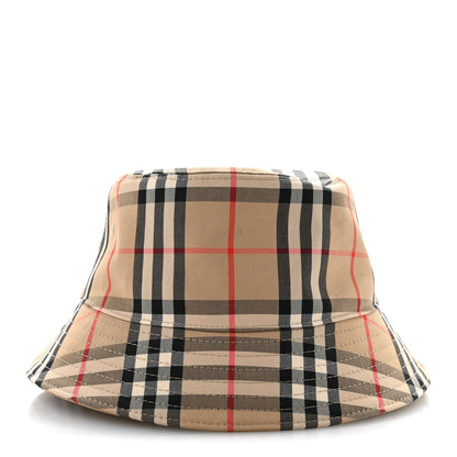 Technical Cotton Vintage Check Bucket Hat S Archive Beige