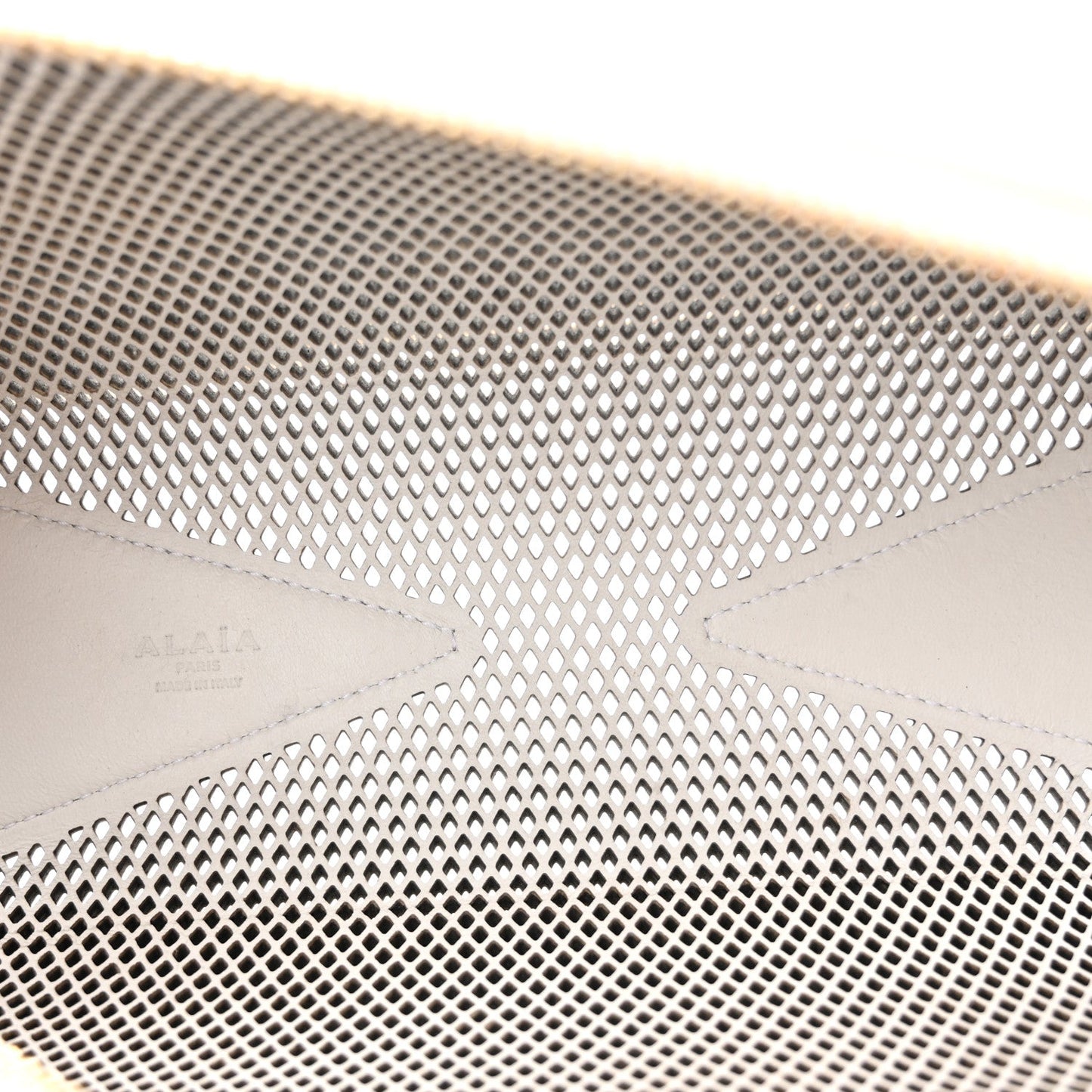 Fishnet Calfskin Laser Cut Medium Le Teckel Bag Blanc Optique