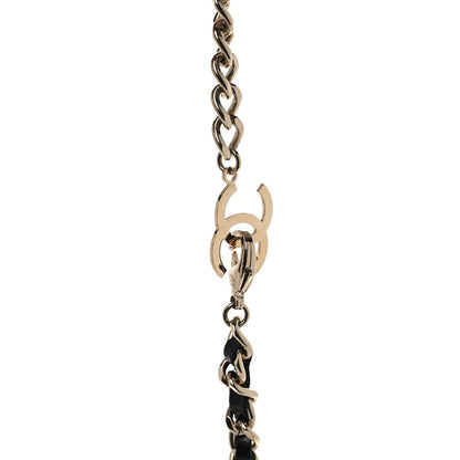 Lambskin Metal CC Chain Logo Belt Gold