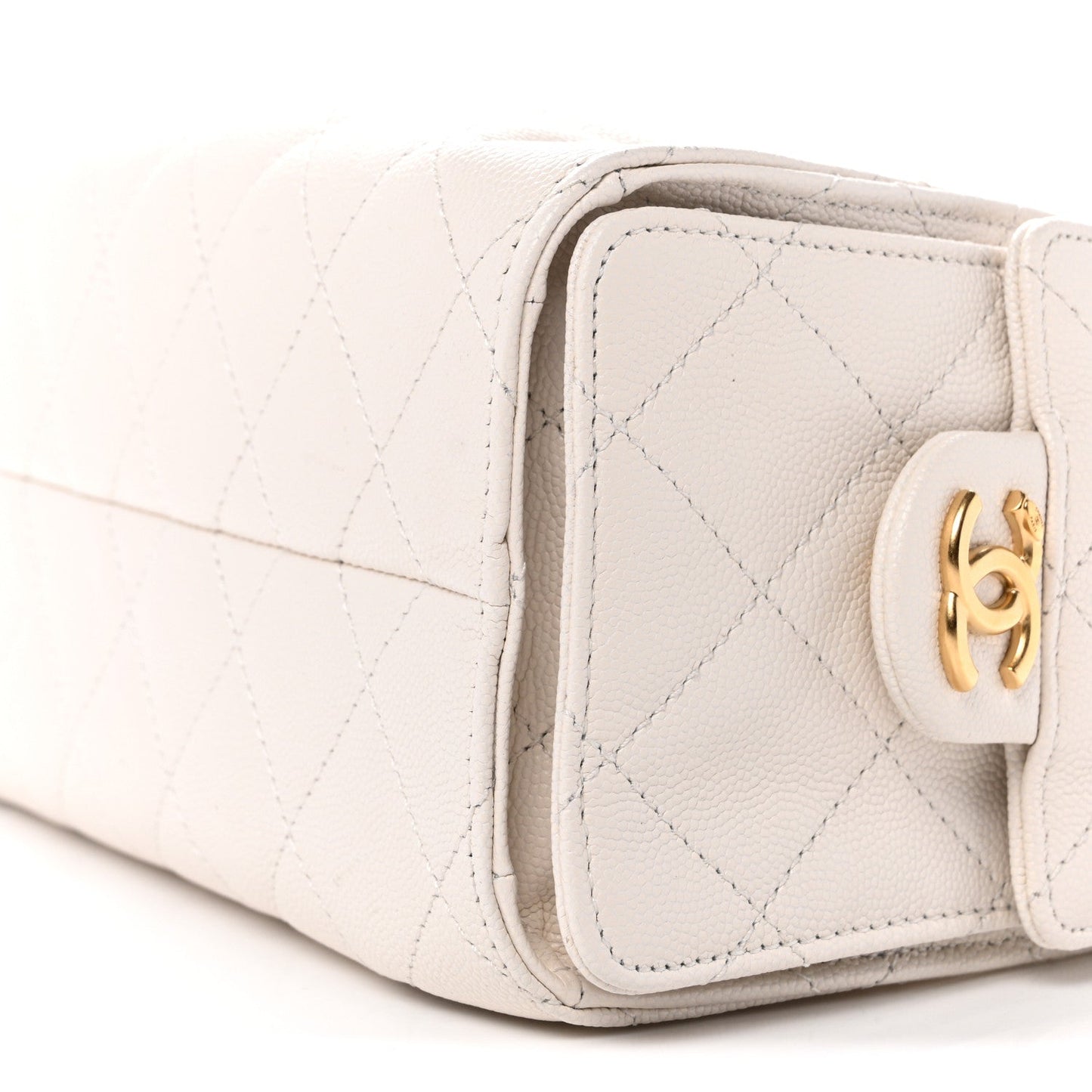 Caviar Quilted Mini Chanel 25 Handbag White