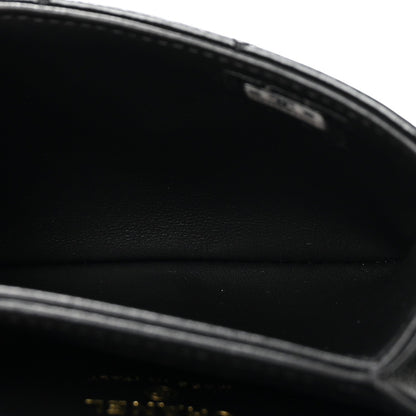 Crumpled Patent Lambskin Quilted Tassel Clutch With Chain Black