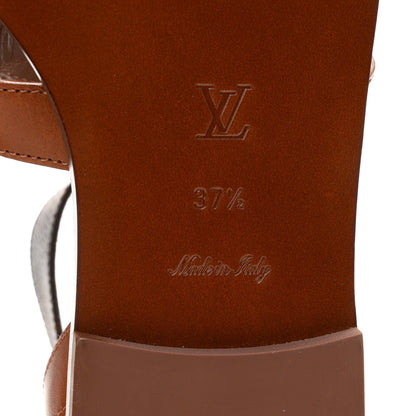 Calfskin Game On Playful Flat Sandals 37.5 Brown