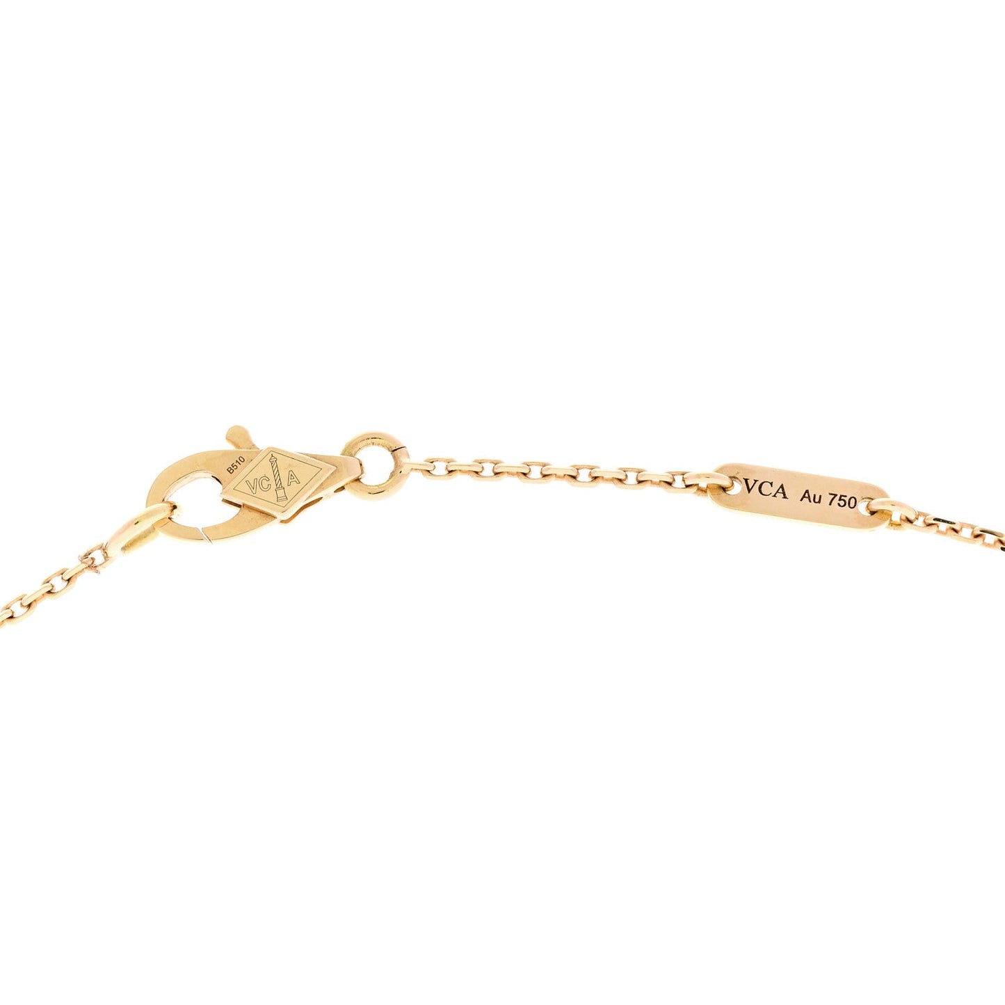 18K Yellow Gold Mother of Pearl Sweet Alhambra Pendant Necklace