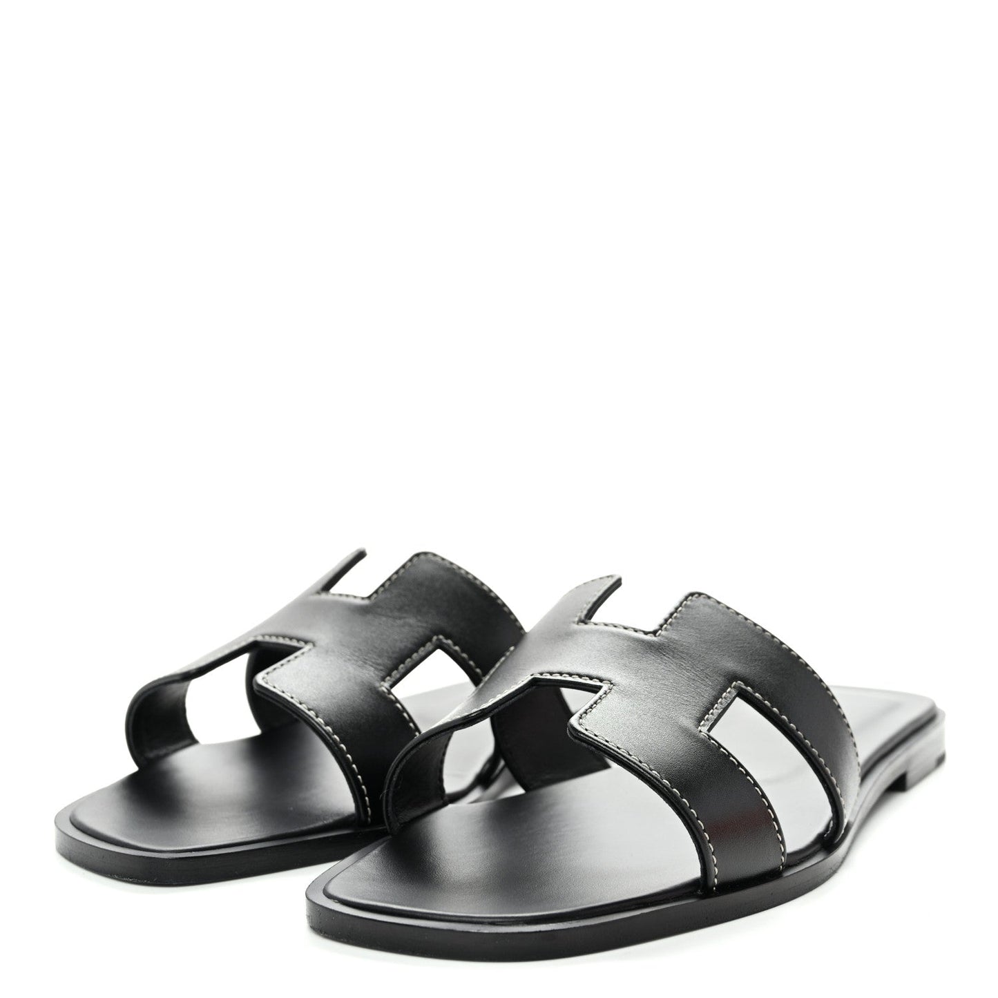 Box Calfskin Oran Sandals 37 Black