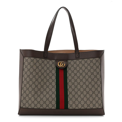 Gg Supreme Monogram Web Ophidia Tote Brown