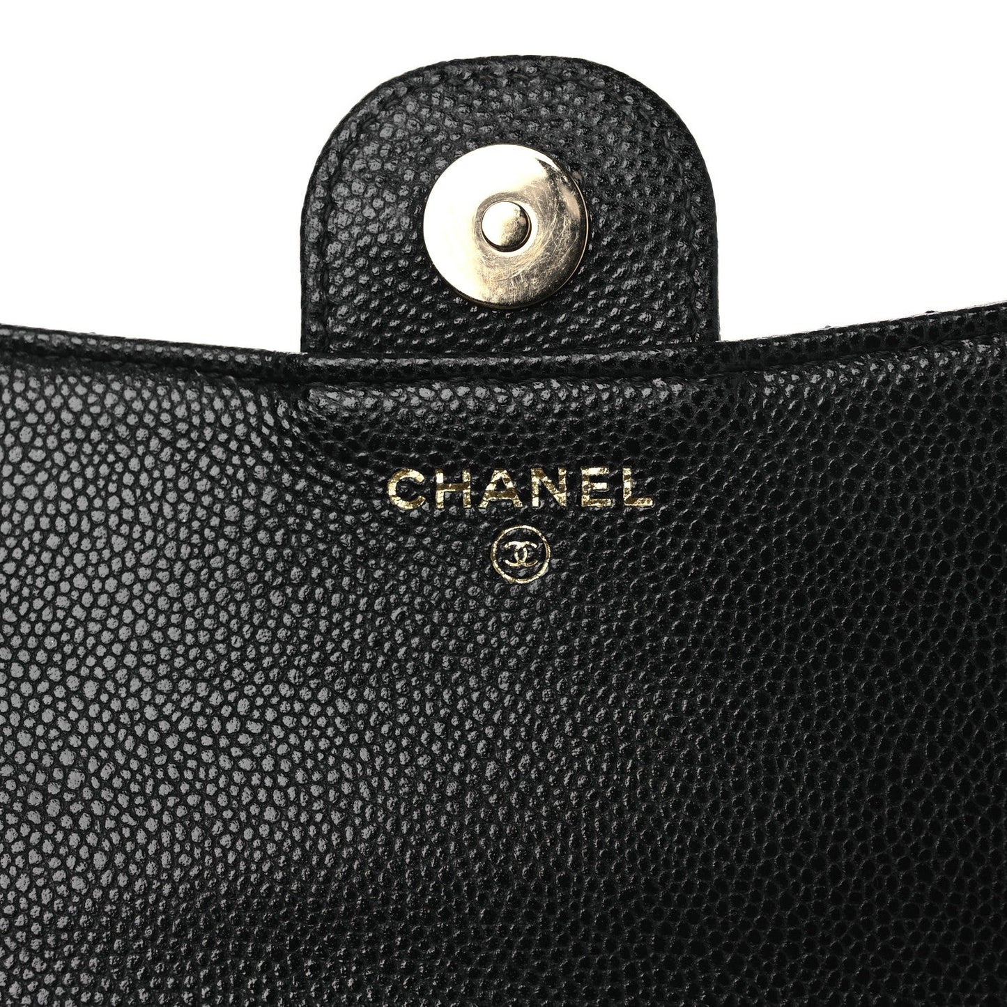 Caviar Quilted Flap Phone Holder With Chain Black