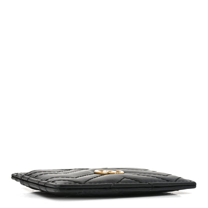 Calfskin Matelasse GG Marmont Card Holder Black