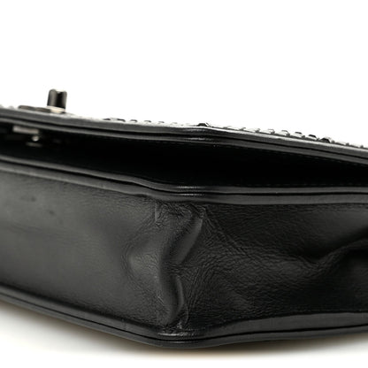 Lambskin Studded Wallet On Chain WOC Black