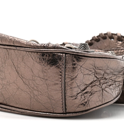 Metallic Agneau Arena Le Cagole Shoulder Bag XS Dark Bronze