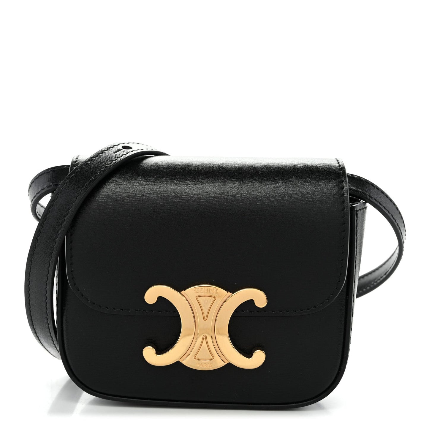 Shiny Calfskin Mini Triomphe Black