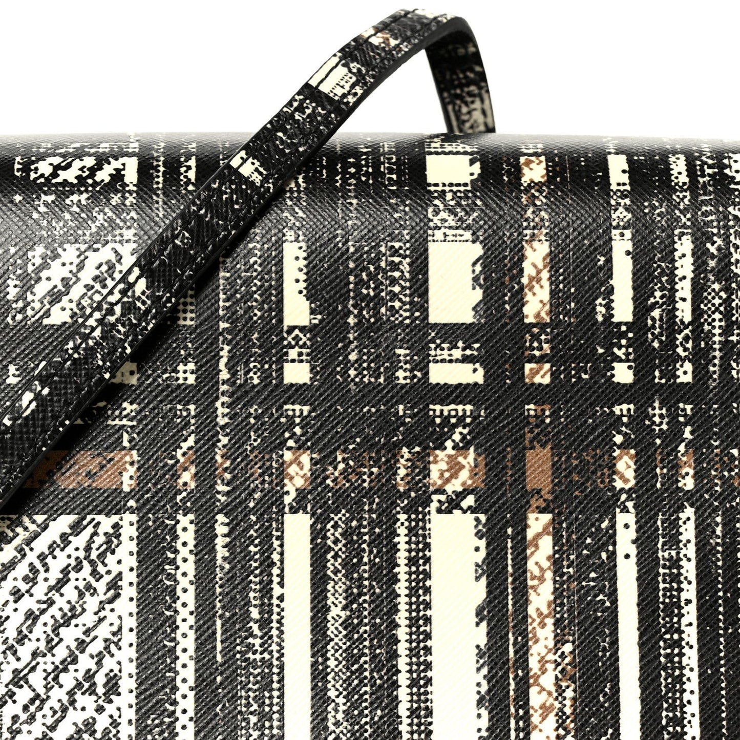 Tessuto Nylon Saffiano Tartan Print Crossbody Bag White Dis Tartan