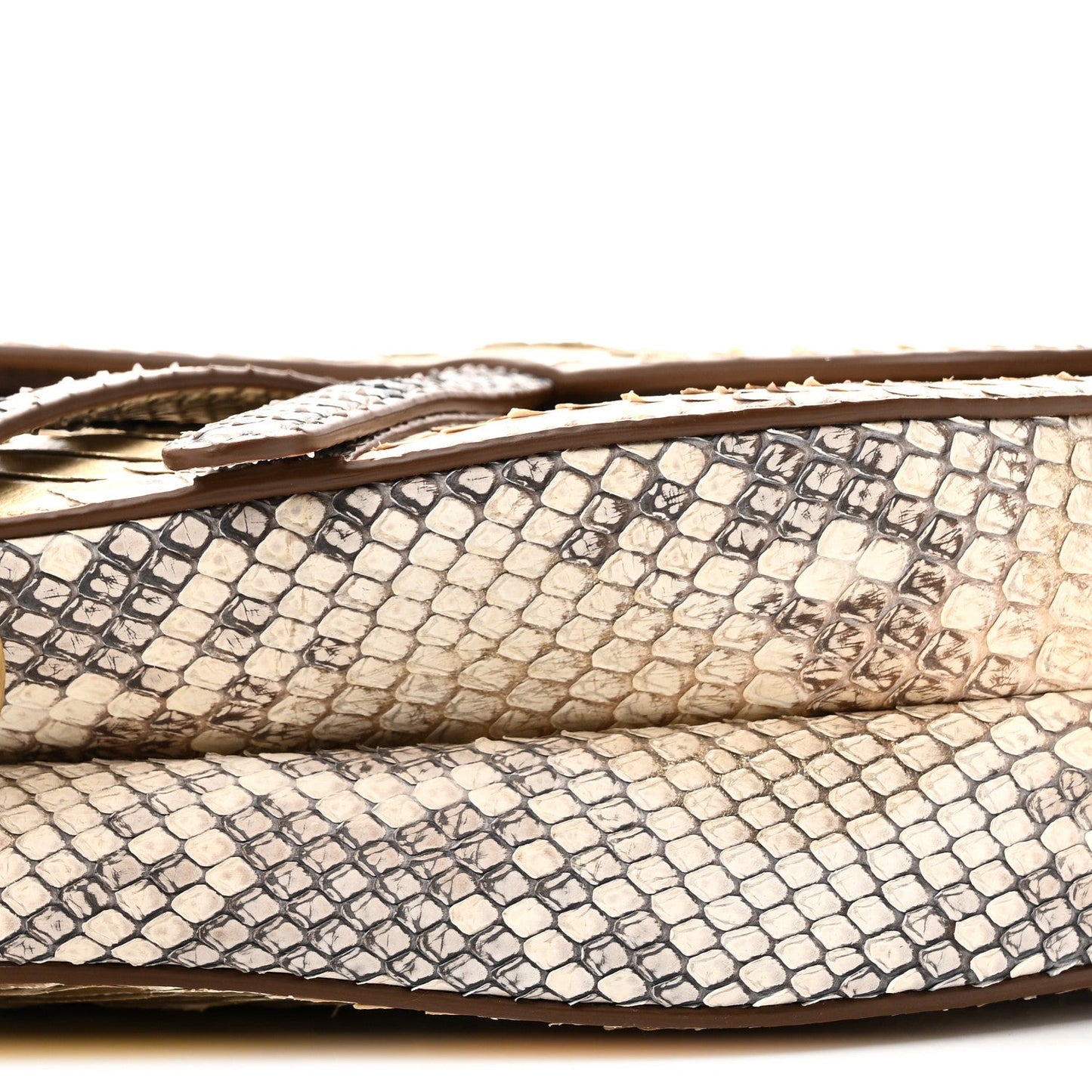 Metallic Snakeskin Saddle Bag Gold Multicolor