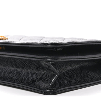 Caviar Quilted Boy Wallet On Chain WOC Black