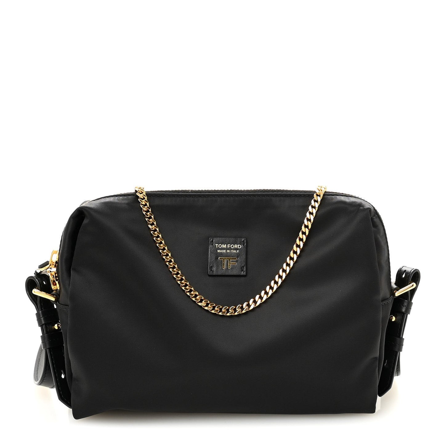 Nylon Pouch With Chain Black