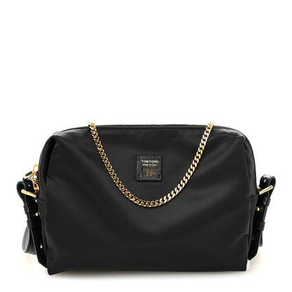 Nylon Pouch With Chain Black
