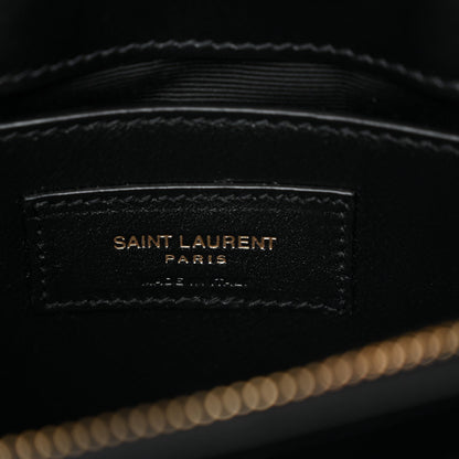 Calfskin Y Quilted Monogram Small Loulou Chain Satchel Black