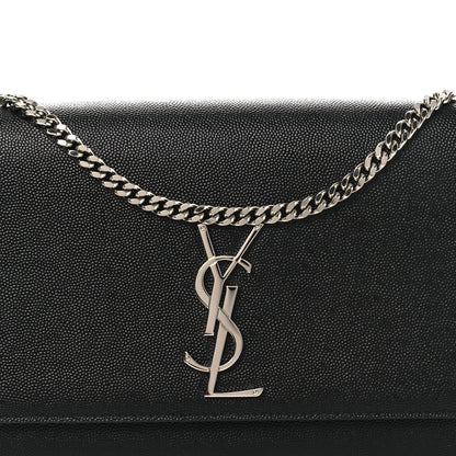 Grain De Poudre Medium Classic Monogram Kate Satchel Black