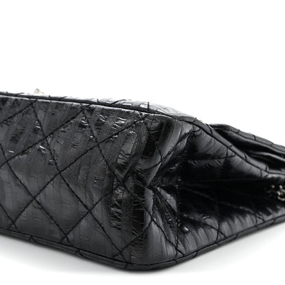 Metallic Calfskin Striped 2.55 Reissue 226 Flap Black