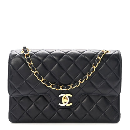 Lambskin Quilted Small Double Flap Bag Black