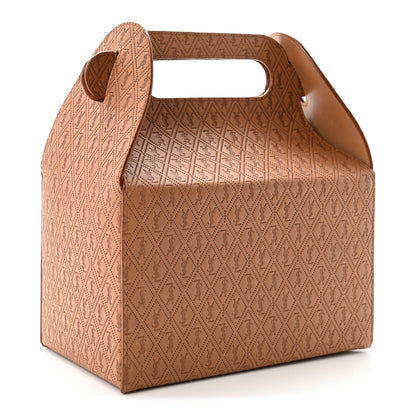 Calfskin Monogram Take Away Box Dusty Vintage Brown Gold