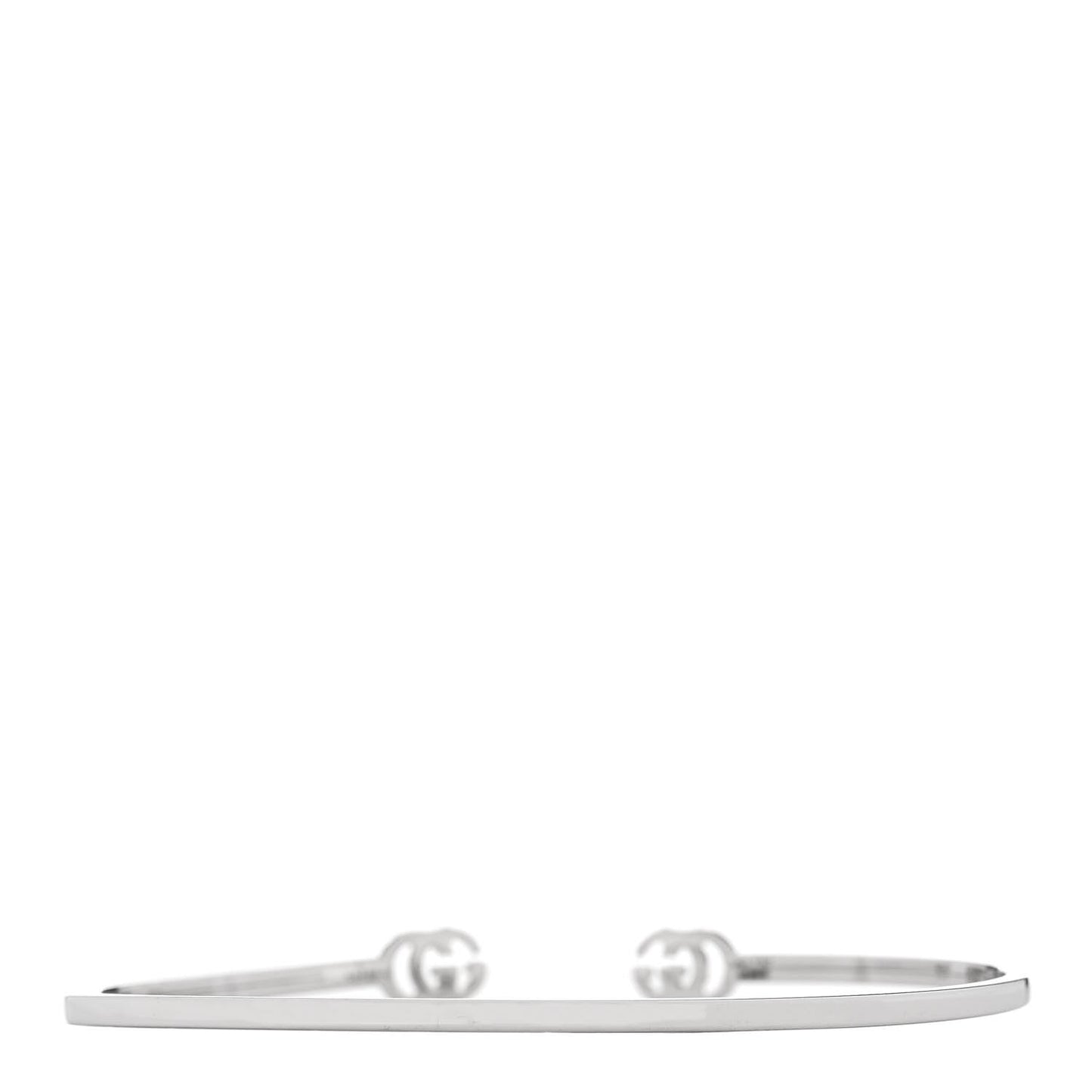 18K White Gold Diamond GG Running Cuff Bracelet
