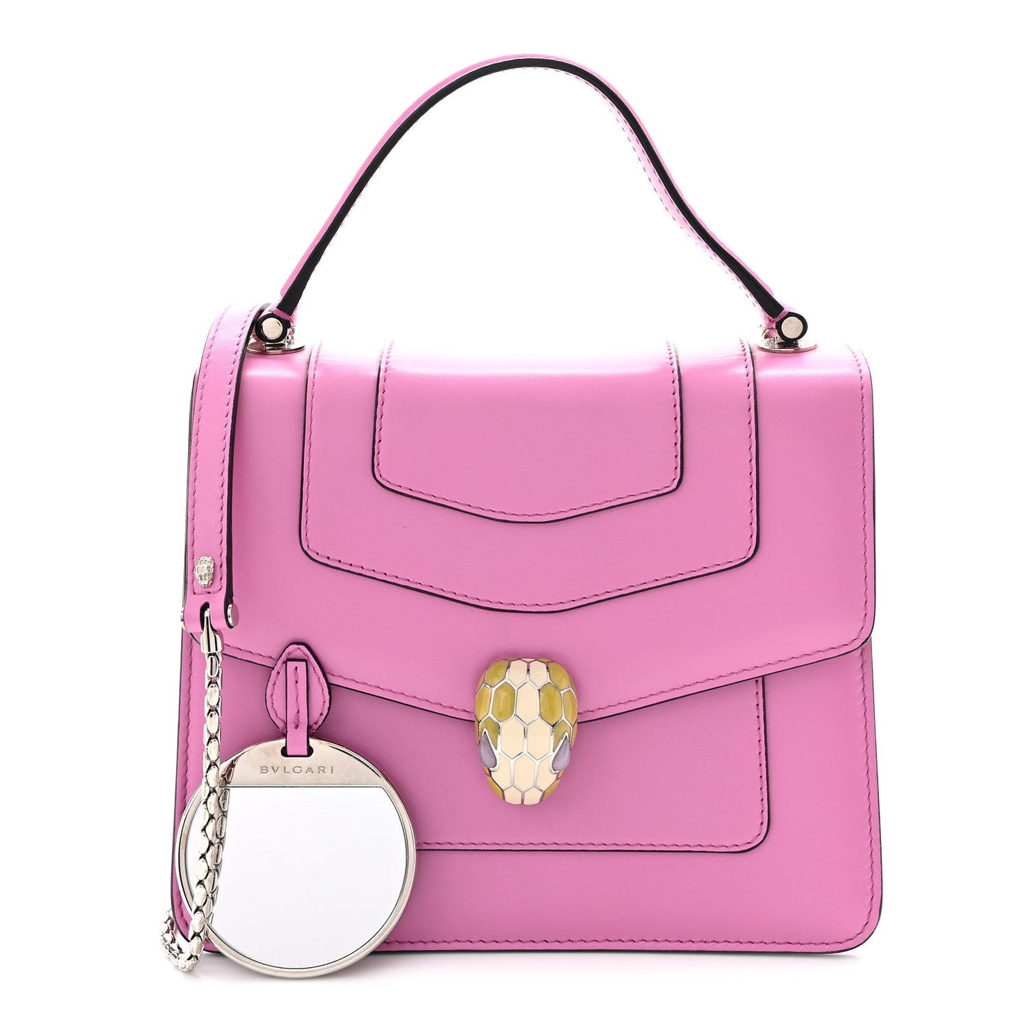 Calfskin Serpenti Forever Top Handle Pink