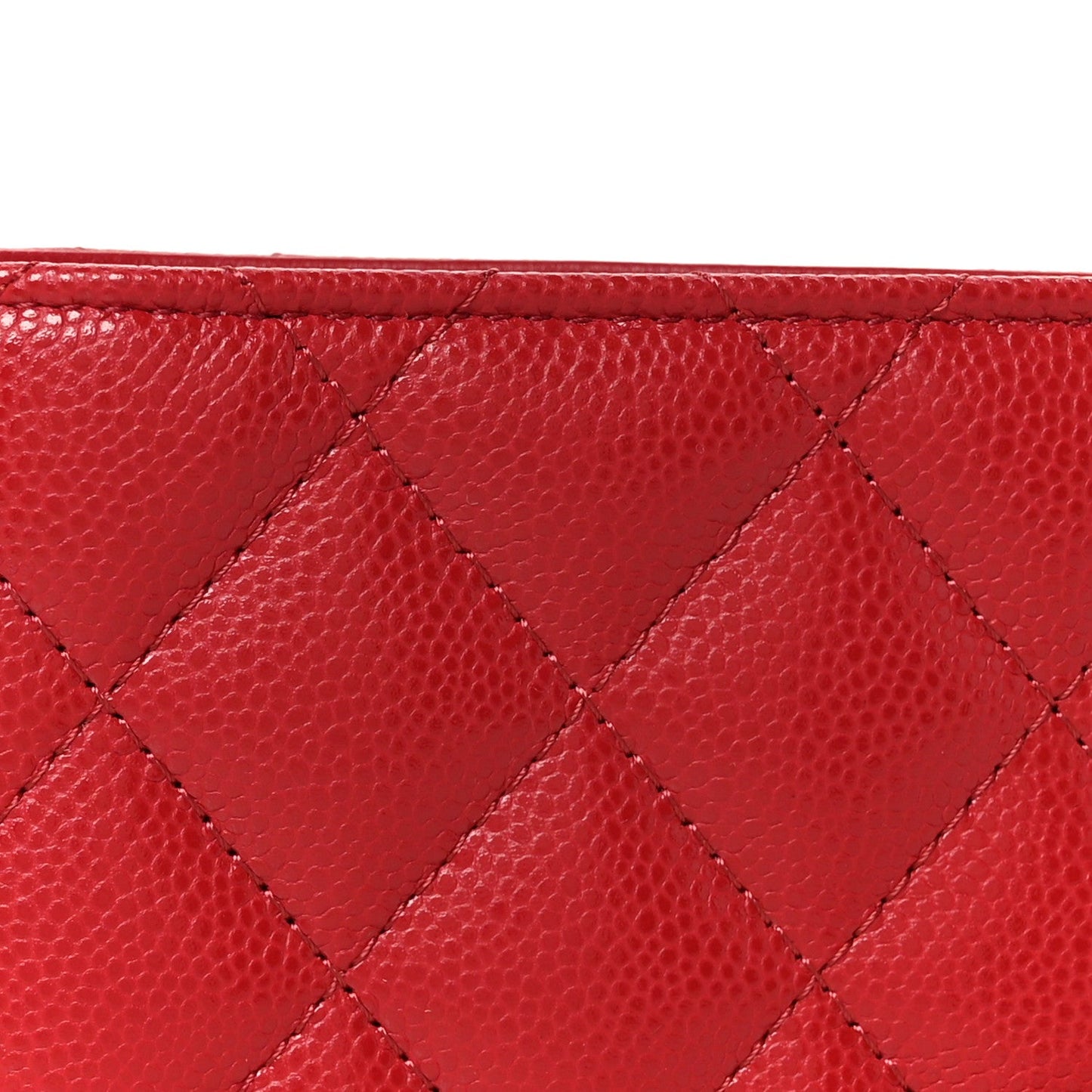 Caviar Quilted Passport Holder Red