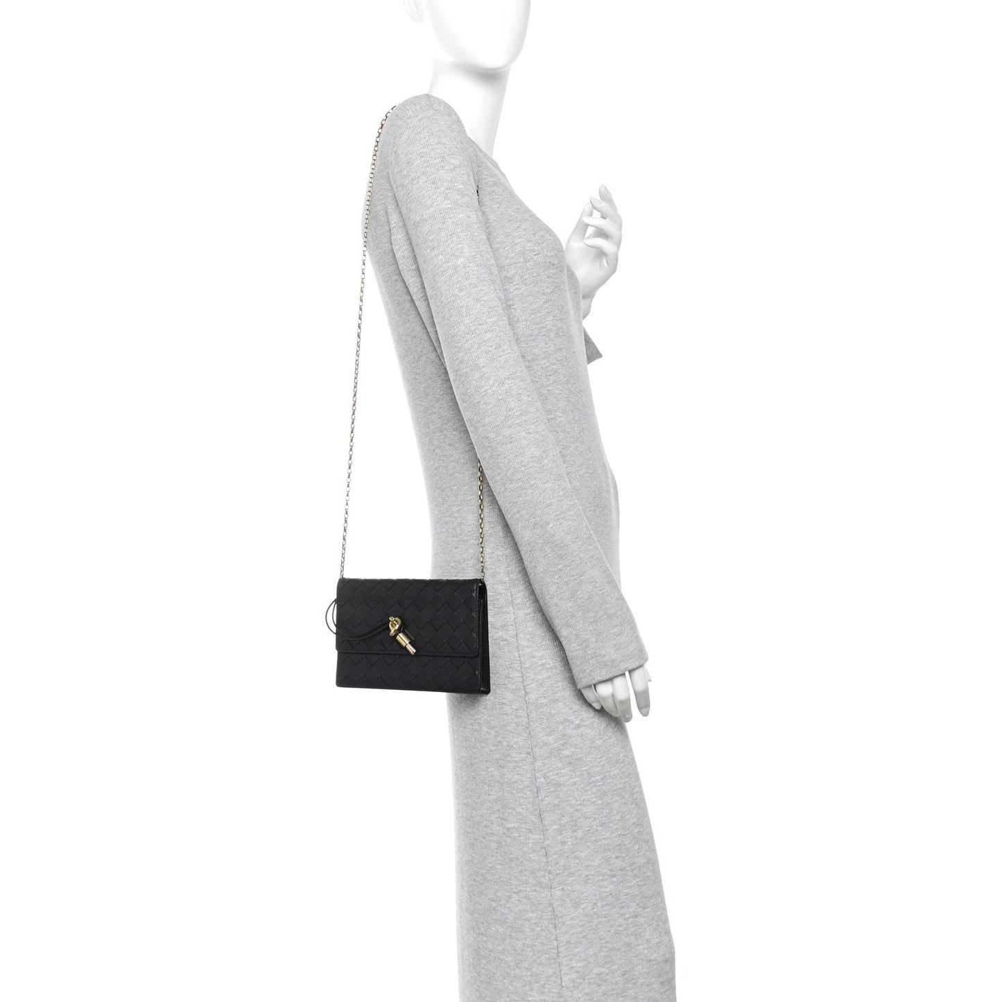Nappa Intrecciato Andiamo Pouch On Chain Black