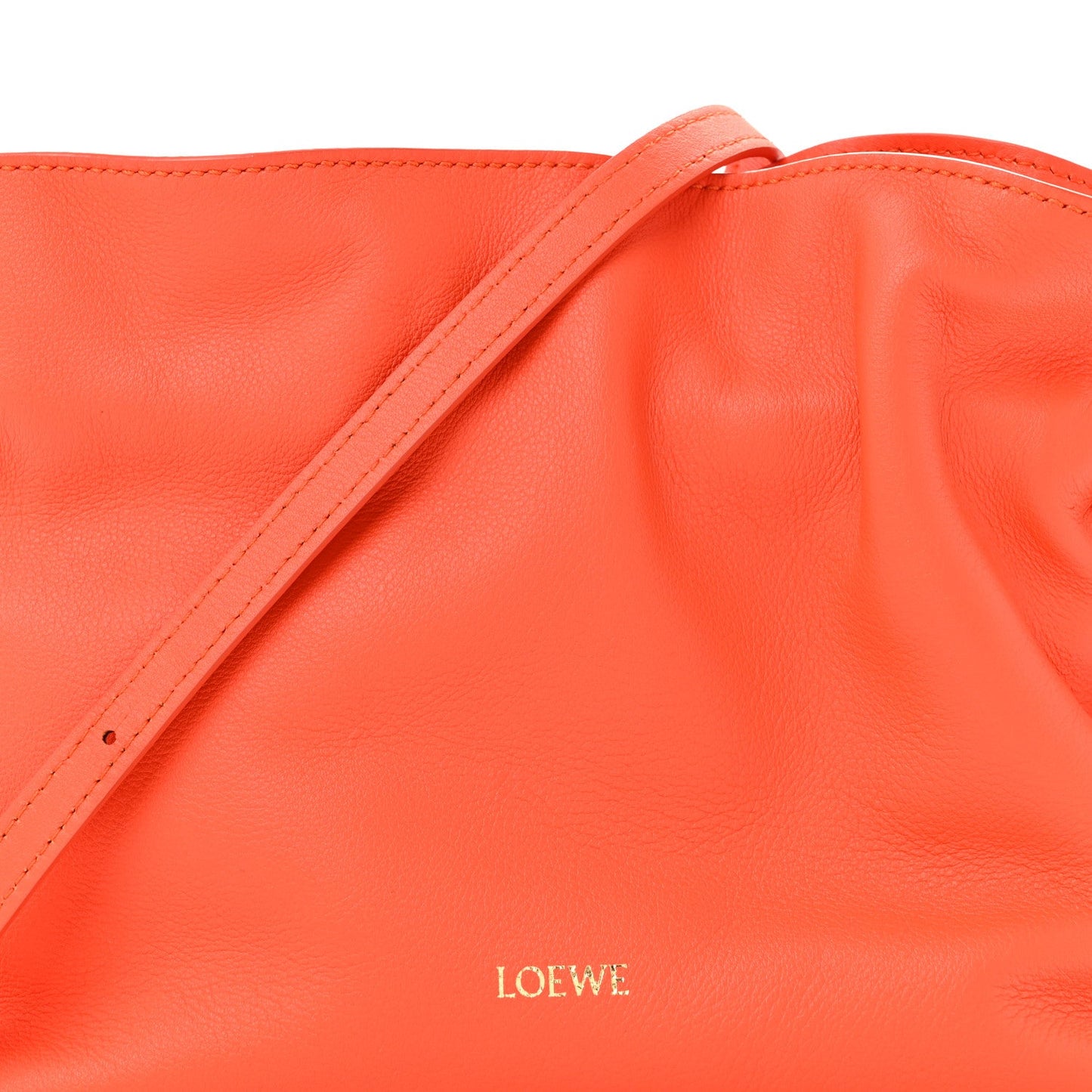 Nappa Calfskin Mini Flamenco Knot Clutch Sunrise Orange