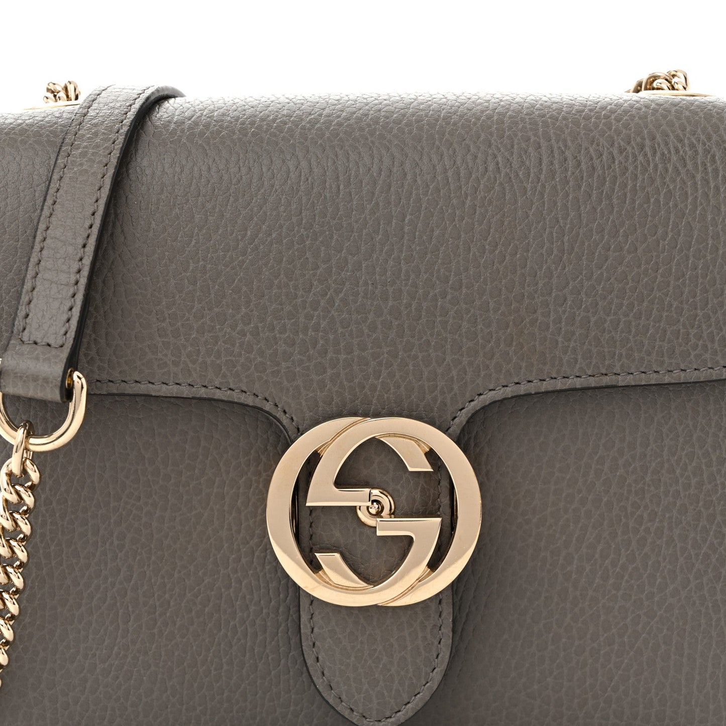 Dollar Calfskin Small Interlocking G Shoulder Bag Loess