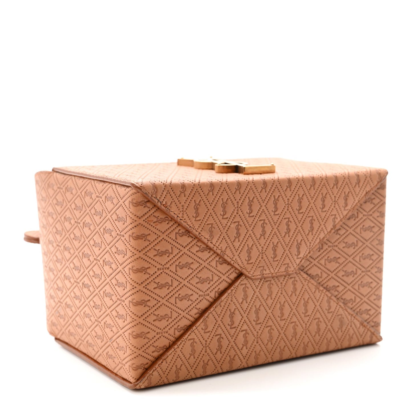 Calfskin Monogram Take Away Box Dusty Vintage Brown Gold