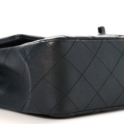 Pearly Lambskin Quilted Mini Rectangular Flap So Black