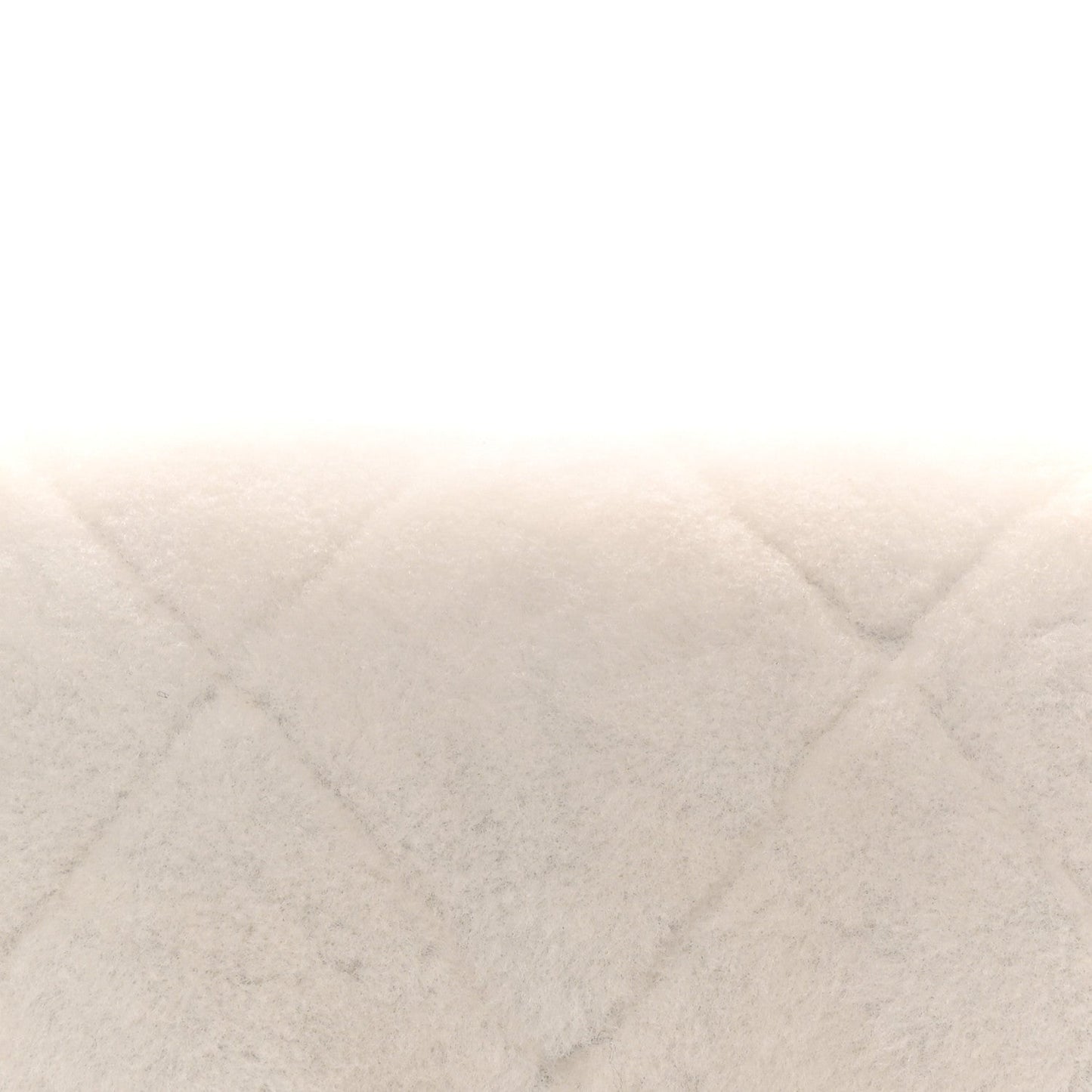 Shearling Lambskin Quilted CC Chain Flap White