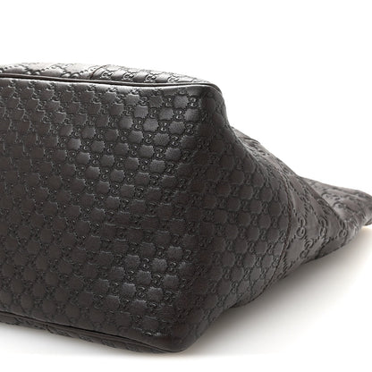 Guccissima Medium Bree Zippered Tote Chocolate