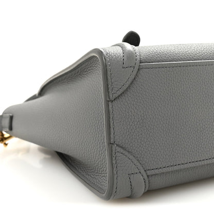 Drummed Calfskin Nano Luggage Kohl