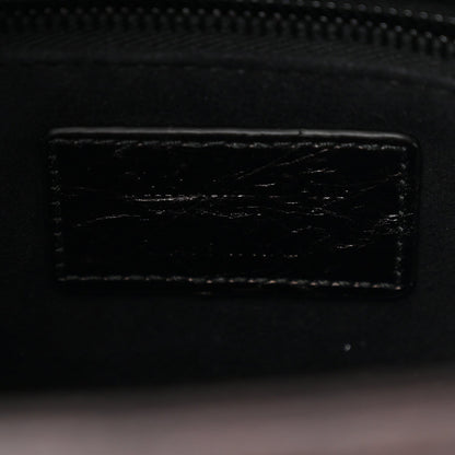 Crinkled Calfskin Cannage Medium Lady Dior Black
